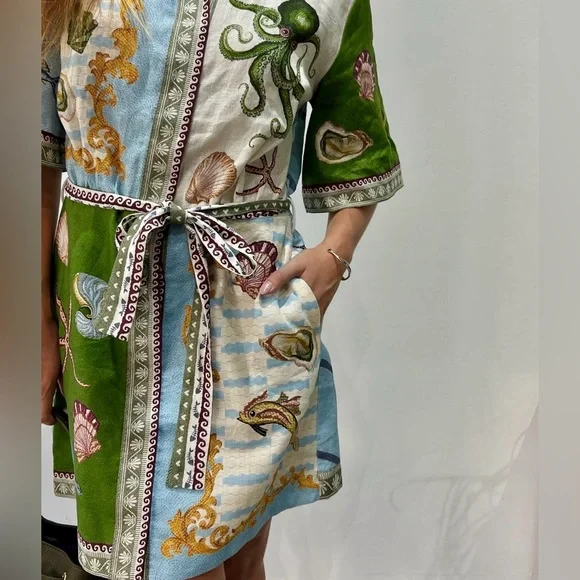 Unbranded White Starfish Mini Shirt Dress - Picture 6 of 7